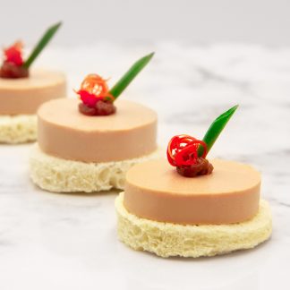 Foie Gras Mousse with Rose Petal Gelée on Toast