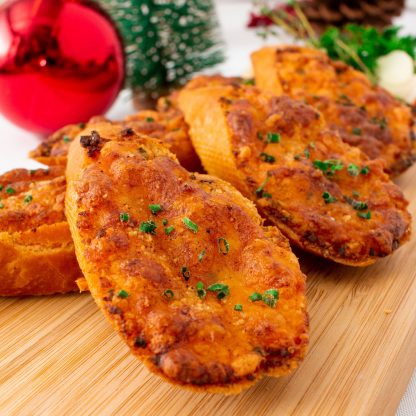 Three Cheese Garlic Bread with Paprika and Herbs