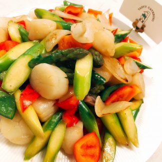 特大帶子炒澳洲蘆筍 (刺身級)