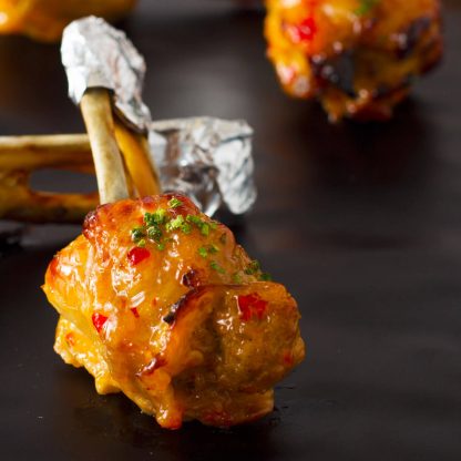 Chicken Lollipop Stuffed with Apricot Sauce