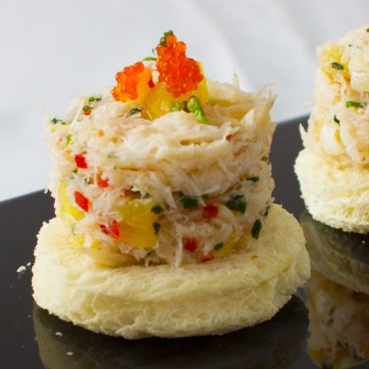 Crabmeat Tower with Roasted Pineapple Salsa